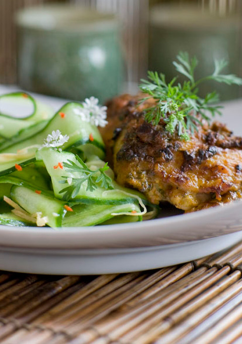Coconut Chicken With Spicy Cucumber Ribbons — Belinda Jeffery