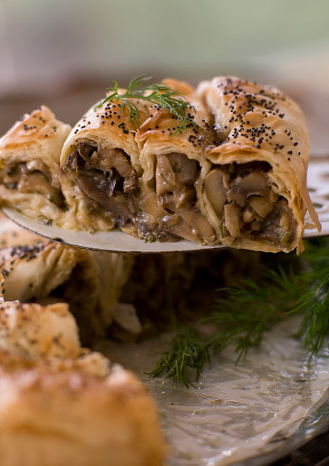 Coiled Mushroom, Dill And Pecan Strudel — Belinda Jeffery