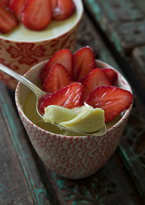 Green Tea Creams With Strawberries — Belinda Jeffery