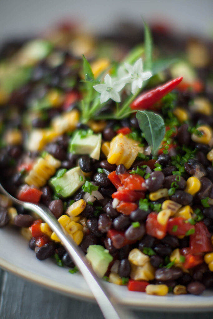 Black Turtle Bean, Corn, Avocado, and Grilled Capsicum Salad image