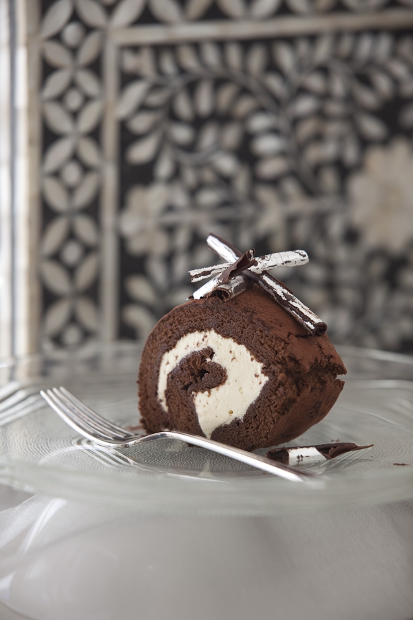 Flourless chocolate roulade